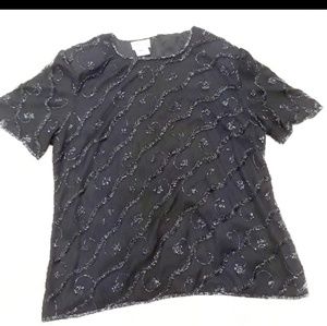 Vintage Stenay woman evening embellished top